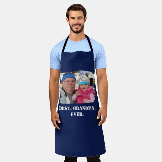 カスタム家族の写真アブエロ最高のノノグランパ エプロン (着用した状態)