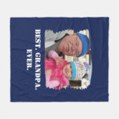 カスタム家族の写真アブエロ最高のノノグランパ フリースブランケット (正面(横))