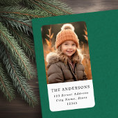 カスタム家族の写真エレガント差出人住所 ラベル