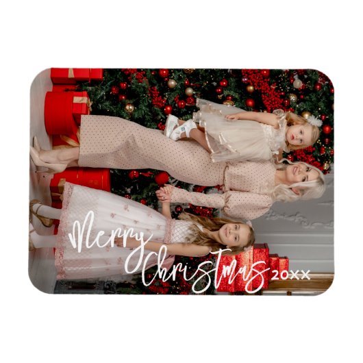 カスタム家族の写真カード、クリスマス マグネット (横)