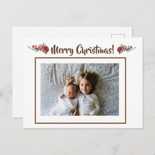 カスタム家族の写真クパーソナライズされたリスマス ポストカード (正面/裏面)
