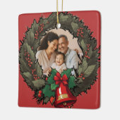 カスタム家族の写真クリスマスオーナメント セラミックオーナメント (左)