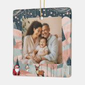 カスタム家族の写真クリスマスオーナメント セラミックオーナメント (左)