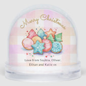 カスタム家族の写真クリスマスクッキーPink Gingham (裏面)