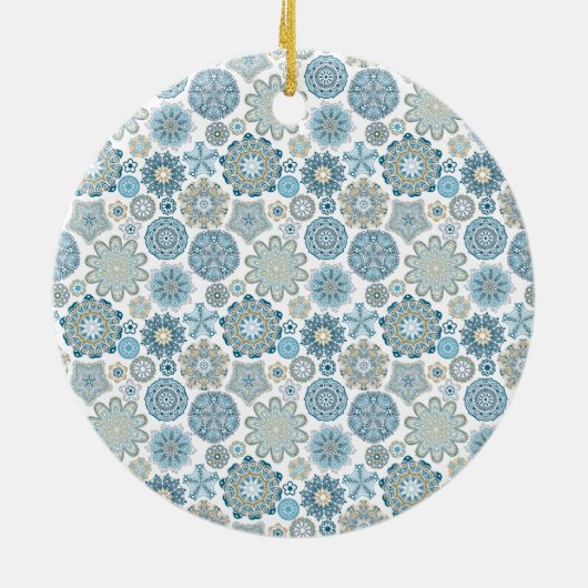 カスタム家族の写真クリスマスパーソナライズされた文字 セラミックオーナメント (裏面)