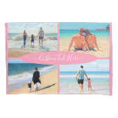 カスタム家族の写真コラージュ文字枕ケース 枕カバー (正面)