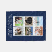 カスタム家族の写真コラージュ色の選択 フリースブランケット (正面(横))