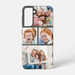 カスタム家族の写真コラージュ4枚 SAMSUNG GALAXY S21ケース