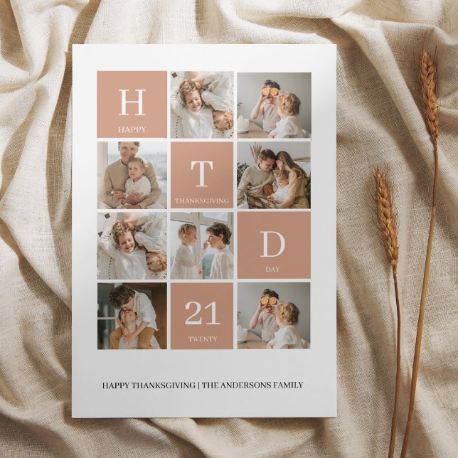 カスタム家族の写真コラージュ | 幸せな感謝祭 (クリエイターアップロード済み)