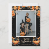カスタム家族の写真ハッピーハローウィンカード シーズンカード (正面)