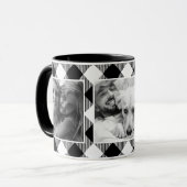 カスタム家族の写真バッファロープレイドパターンホワイト マグカップ (正面左)