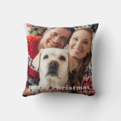 カスタム家族の写真パーソナライズされたシンプルクリスマス クッション (裏面)