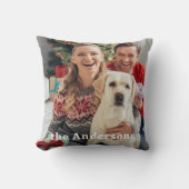 カスタム家族の写真パーソナライズされたシンプルクリスマス クッション (正面)
