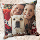 カスタム家族の写真パーソナライズされたシンプルクリスマス クッション