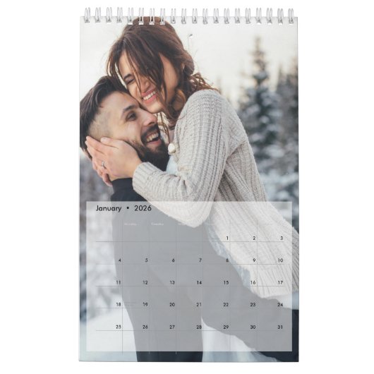 カスタム家族の写真ペー独身のジのレイアウトカレンダー カレンダー (1月 2026)