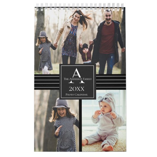 カスタム家族の写真ペー独身のジのレイアウトカレンダー カレンダー (カバー)