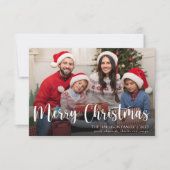 カスタム家族の写真メリークリスマスホリデーカード サンキューカード (正面)
