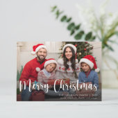 カスタム家族の写真メリークリスマスホリデーカード サンキューカード (スタンド正面)