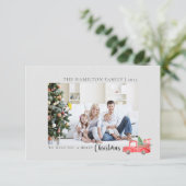 カスタム家族の写真メリークリスマスホリデーカード サンキューカード (スタンド正面)
