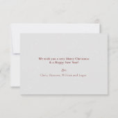 カスタム家族の写真メリークリスマスホリデーカード サンキューカード (裏面)