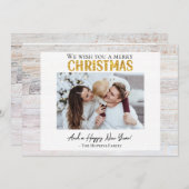 カスタム家族の写真メリークリスマスホリデーカード シーズンカード (正面/裏面)