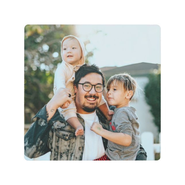 カスタム家族の写真モダン メタルプリント (正面)