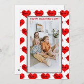 カスタム家族の写真ラブハートバレンティンデイカード シーズンカード (正面/裏面)
