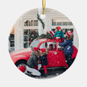 カスタム家族の写真記念クリスマス セラミックオーナメント (正面)