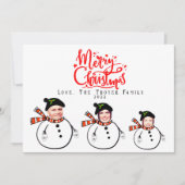 カスタム家族の写真顔クリスマスカードのアップロード ノートカード (正面)