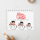 カスタム家族の写真顔クリスマスカードのアップロード ノートカード (正面/裏面インサイチュ)