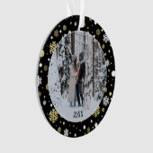 カスタム家族の写真2023パーソナライズされた年 オーナメント (正面)