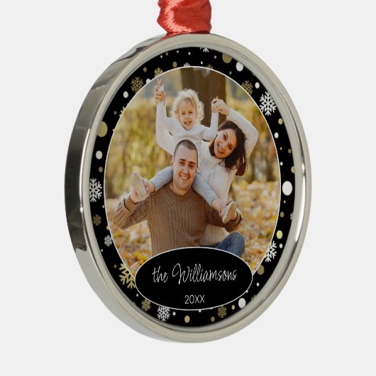 カスタム家族の写真2023パーソナライズされた年 メタルオーナメント (右)