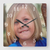 カスタム家族の写真 スクエア壁時計 (正面)