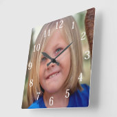 カスタム家族の写真 スクエア壁時計 (傾斜)