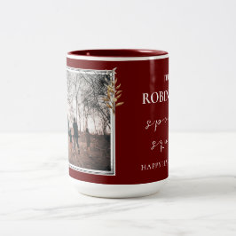 カスタム家族の写真，ブルゴーニーと白ハロウィーン ツートーンマグカップ