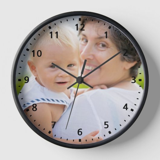 カスタム家族の写真 – 祖母の母の日 壁時計 (正面)