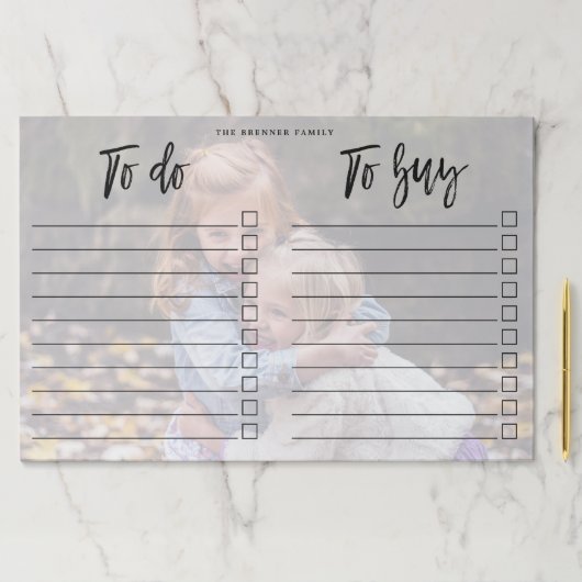カスタム家族の写真 – To Do & Toリス買ト ペーパーパッド (インサイチュ)