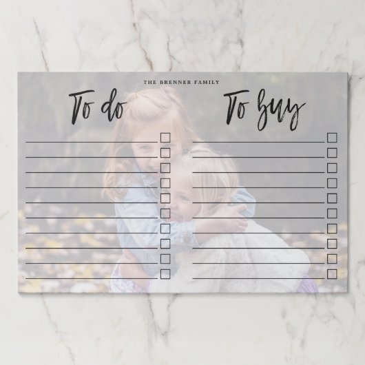 カスタム家族の写真 – To Do & Toリス買ト ペーパーパッド (正面)