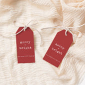 カスタム家族の名メリー前+明るいクリスマス ギフトタグ