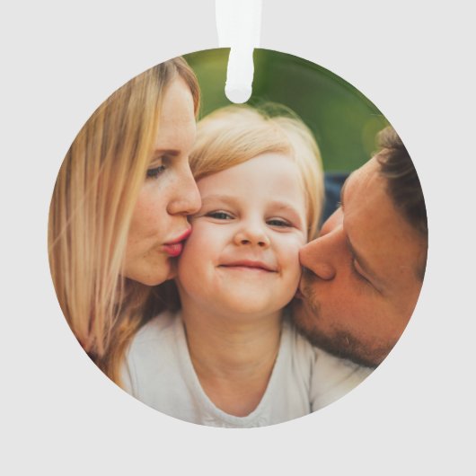 カスタム家族の名前と写真クリスマスホリデー オーナメント (裏面)