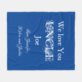 カスタム家族の名前を愛する叔父のジョー・ブルー フリースブランケット (正面(横))