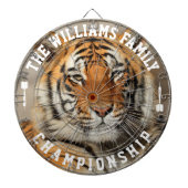 カスタム家族の名前パーソナライズされたTiger写真 ダーツボード (正面)