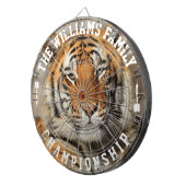 カスタム家族の名前パーソナライズされたTiger写真 ダーツボード (正面右)