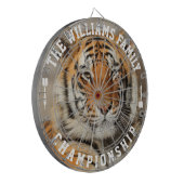 カスタム家族の名前パーソナライズされたTiger写真 ダーツボード (正面左)