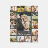 カスタム家族の名前フォトコラージュギフトモダングレー フリースブランケット (正面)