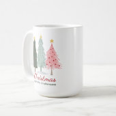 カスタム家族の名前ミニマルモダンリスクリスマス コーヒーマグカップ (正面左)