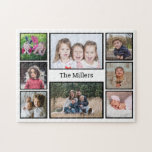 カスタム家族の名前8 Photo Collage ジグソーパズル<br><div class="desc">家族の写真コラージュのジグソーパズルは、8つの写真でパーソナライズお気に入りのする。</div>
