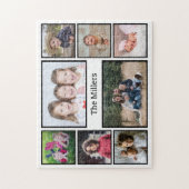 カスタム家族の名前8 Photo Collage ジグソーパズル (縦)