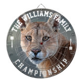 カスタム家族の名前Cougarパーソナライズされた写真 ダーツボード (正面)