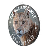 カスタム家族の名前Cougarパーソナライズされた写真 ダーツボード (正面右)